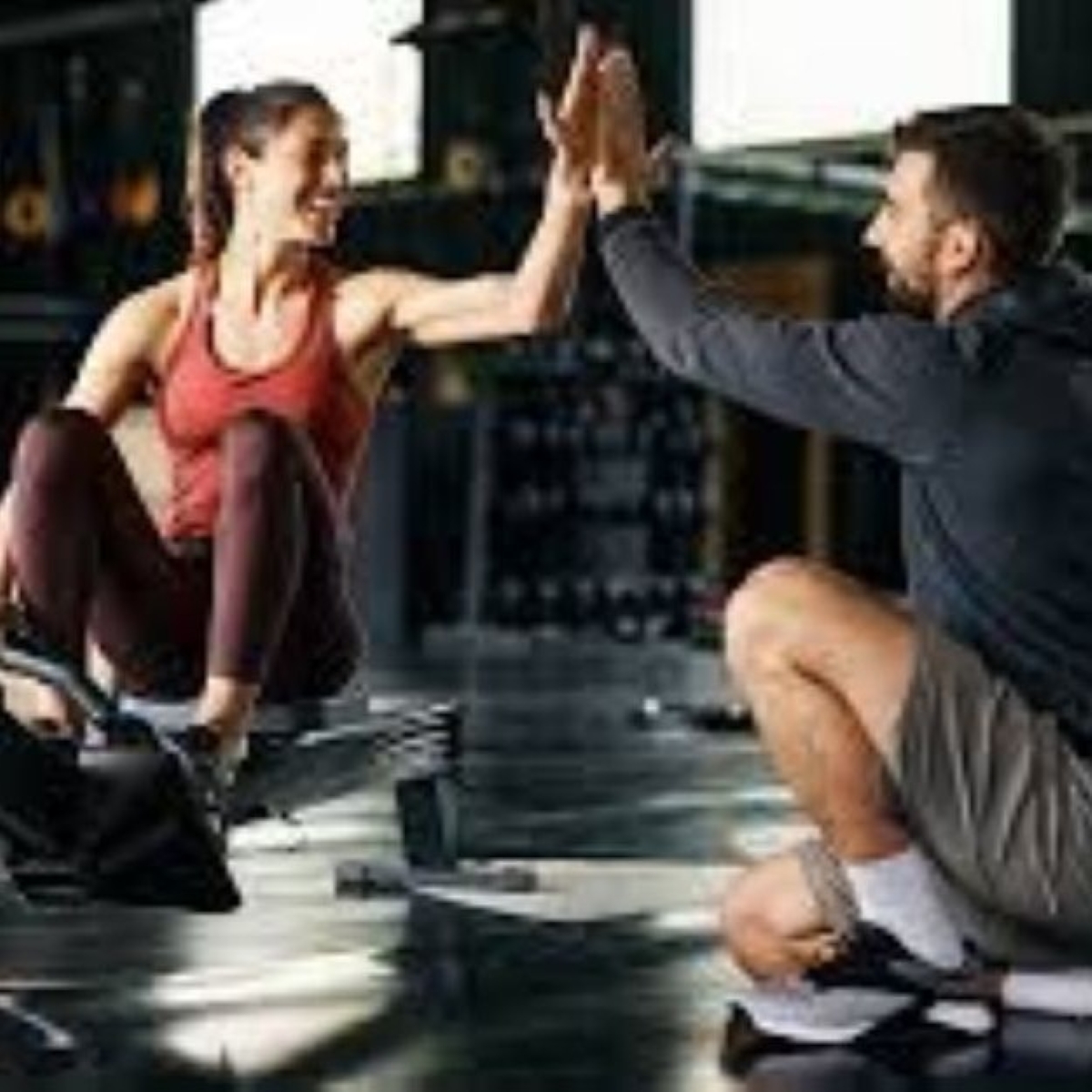 Person with personal trainer